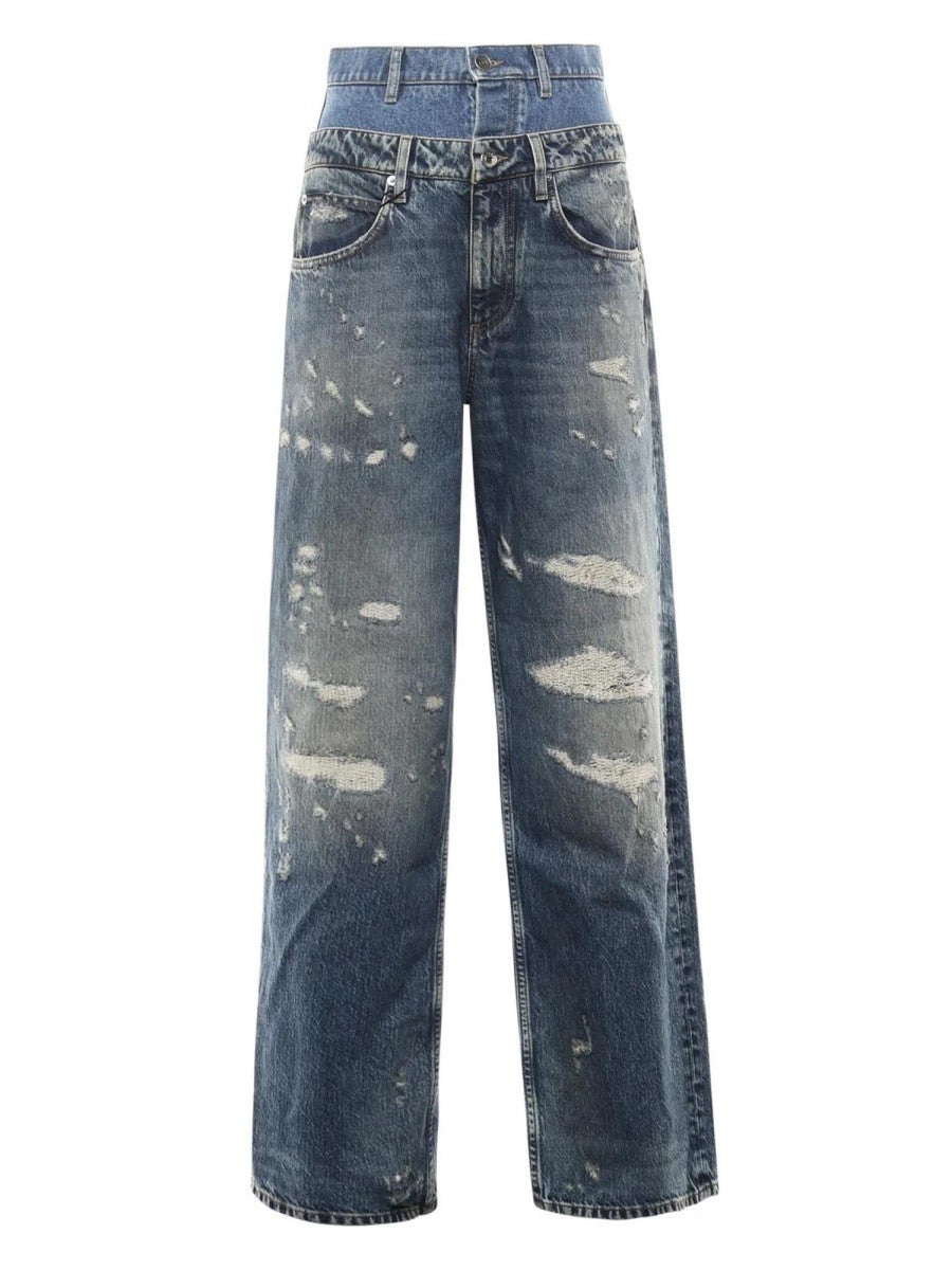 DOUBLE LAYER DENIM JEANS