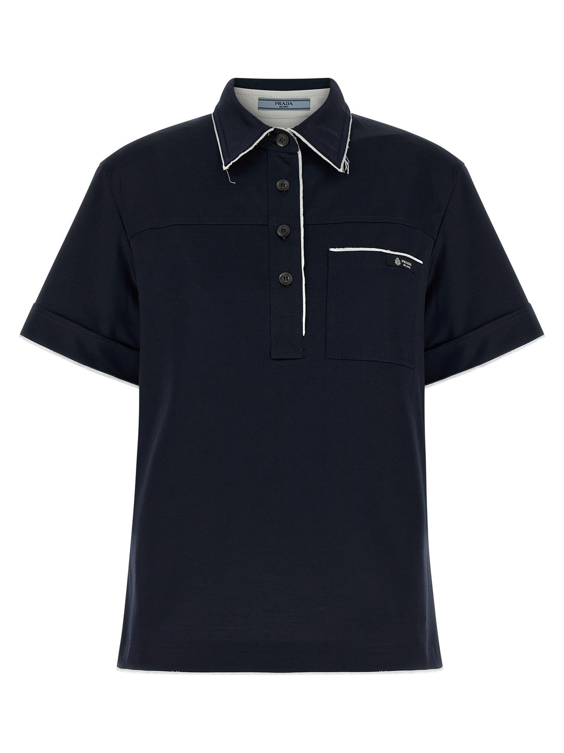 PRADA - Double-layer polo shirt Blue