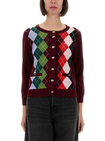 GANNI GANNI - JACQUARD CASHMERE CARDIGAN