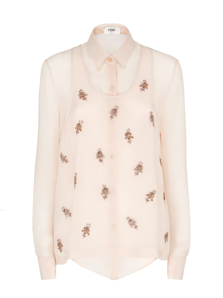 EMBROIDERED GEORGETTE TOP