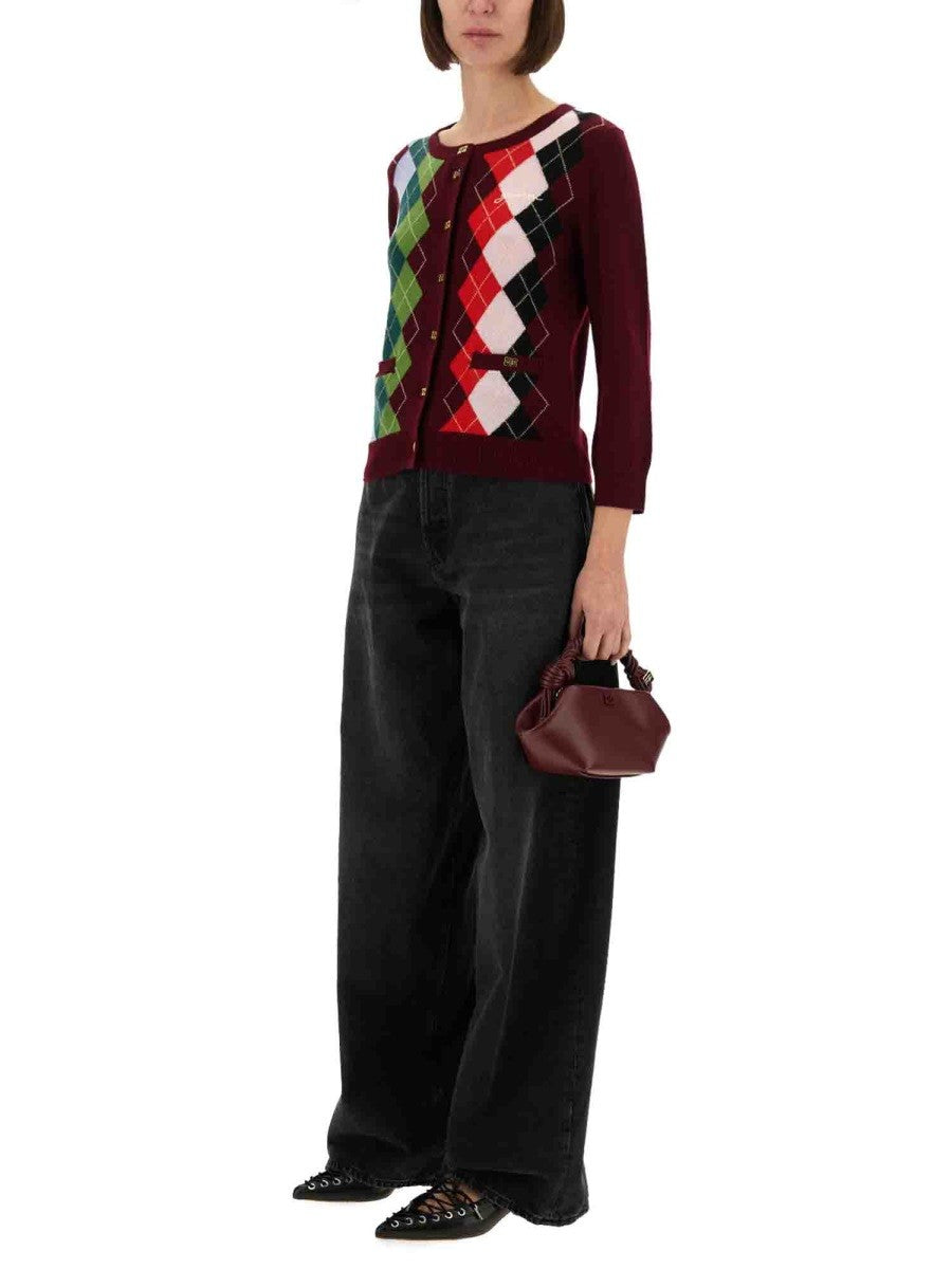 GANNI GANNI - JACQUARD CASHMERE CARDIGAN