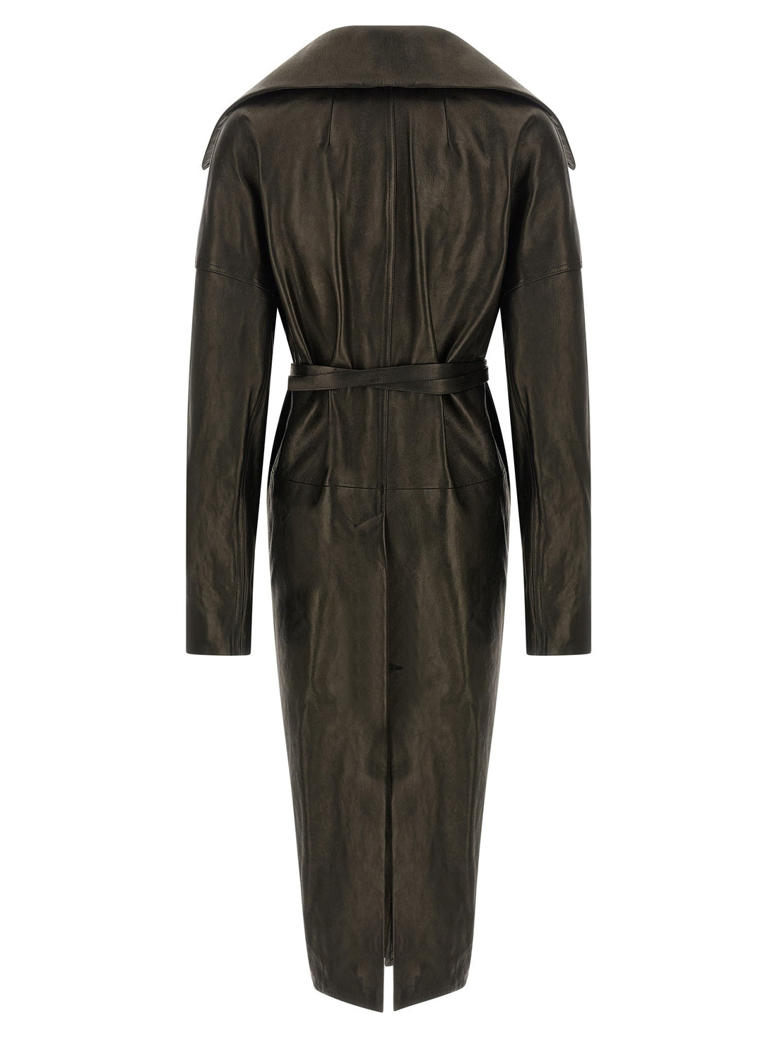 RICK OWENS - 'Dracucollar Belted' coat Black 44 IT