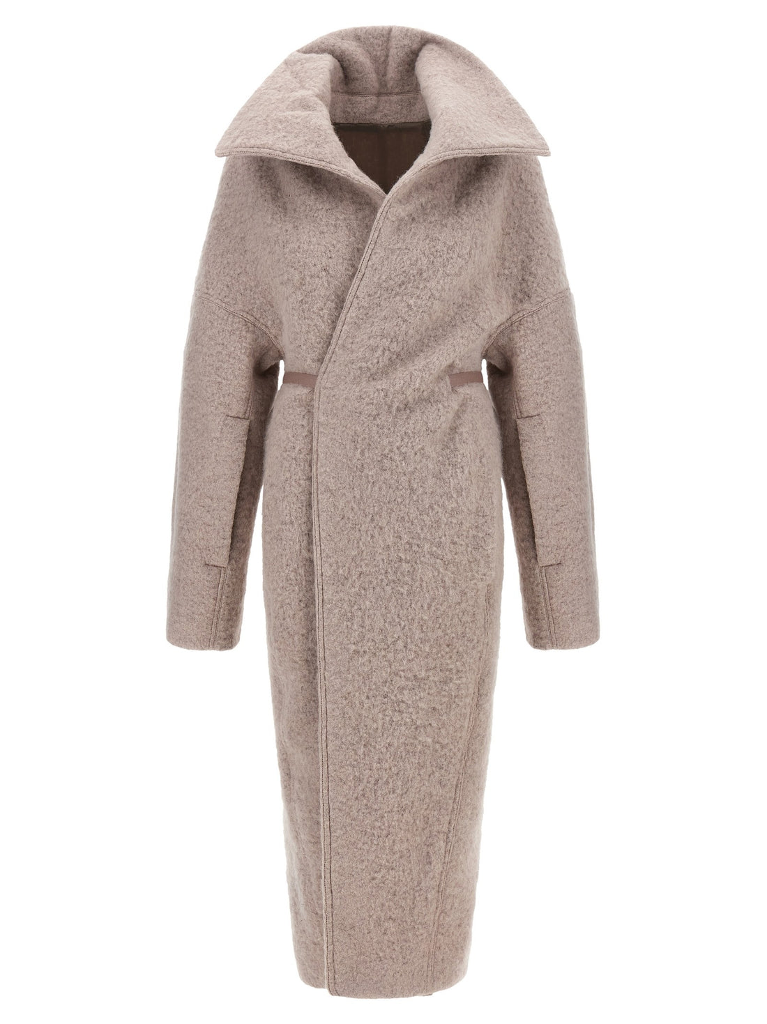 RICK OWENS - Dracucollar Belted Alpaca and Virgin Wool-Blend Coat Pink