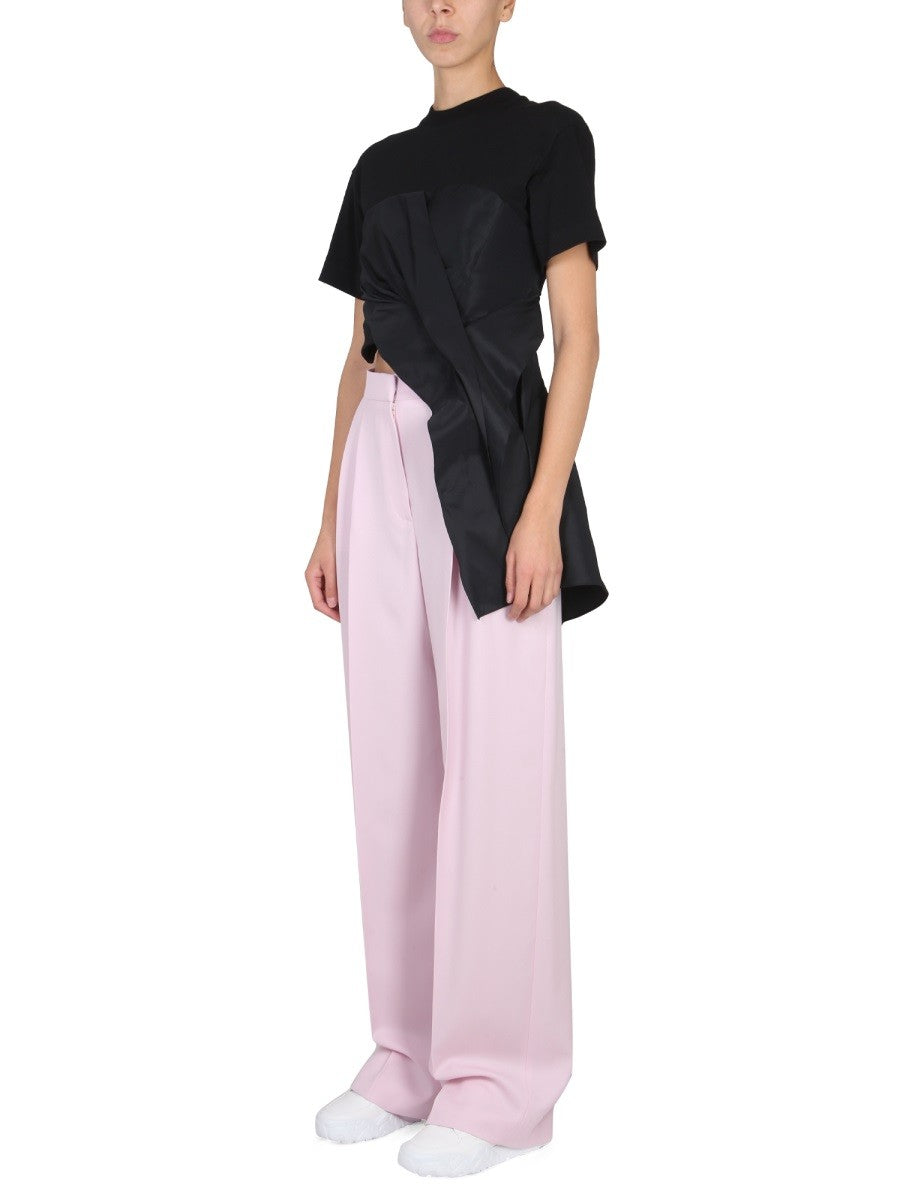 DRAPED HYBRID T-SHIRT