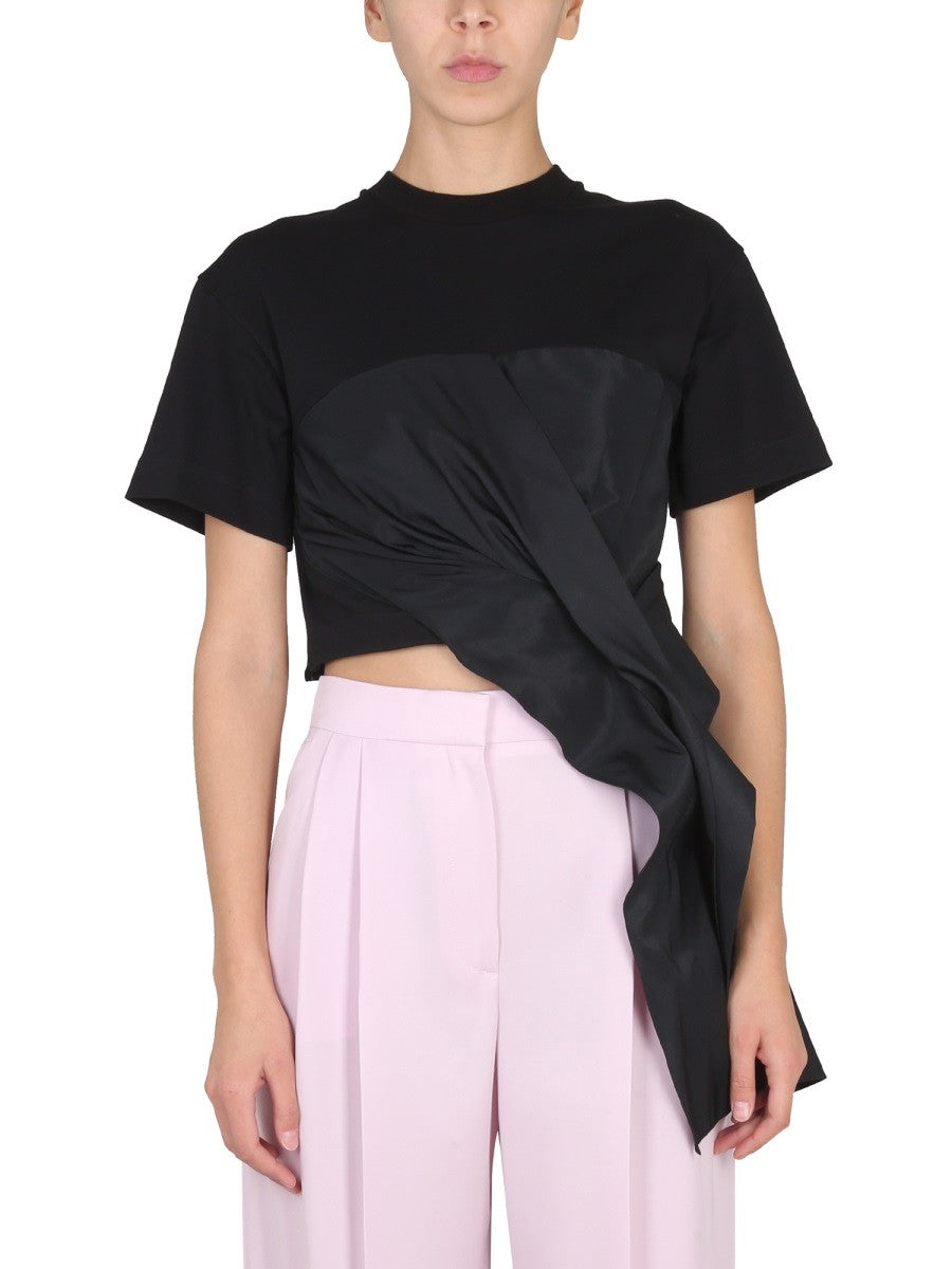 DRAPED HYBRID T-SHIRT
