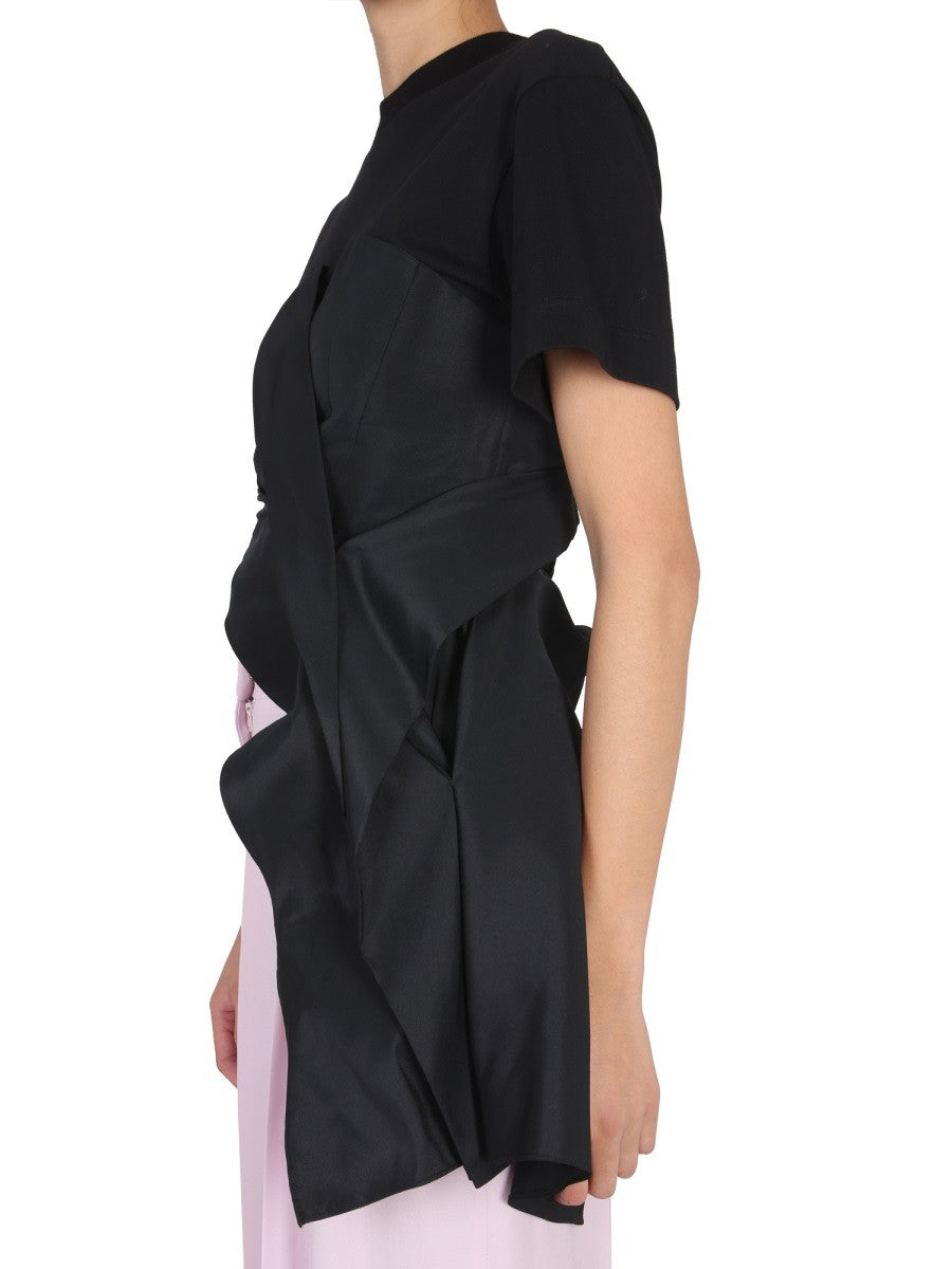 DRAPED HYBRID T-SHIRT