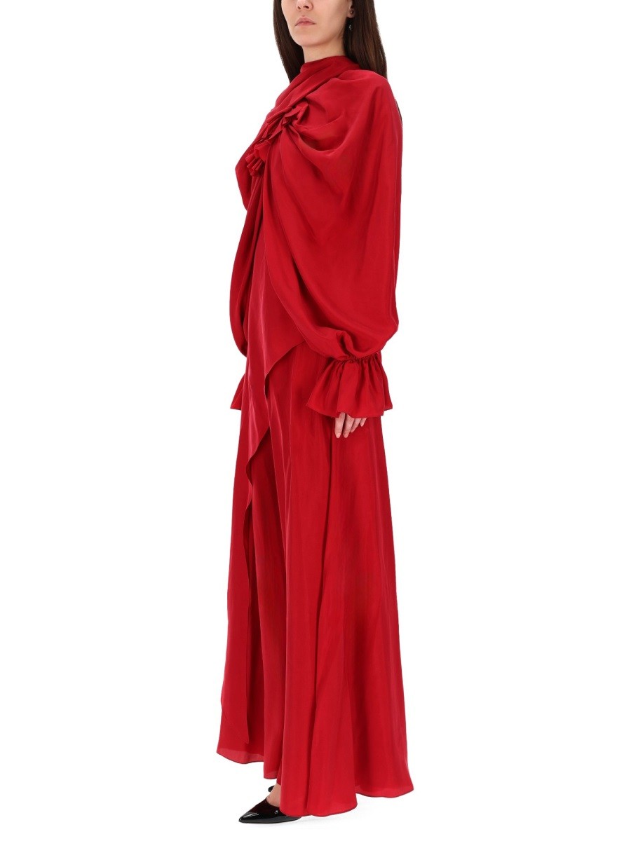 DRAPED LONG EVENING DRESS