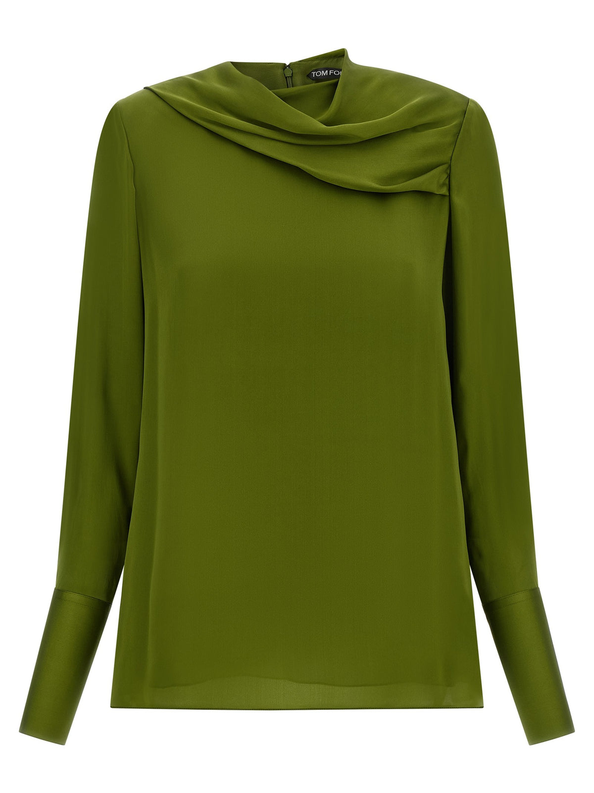 TOM FORD - Draped Neck Silk Blouse draped-neck-blouse