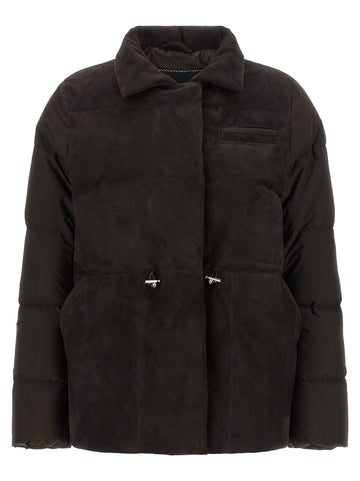 KITON - Drawstring down jacket Brown 40 IT
