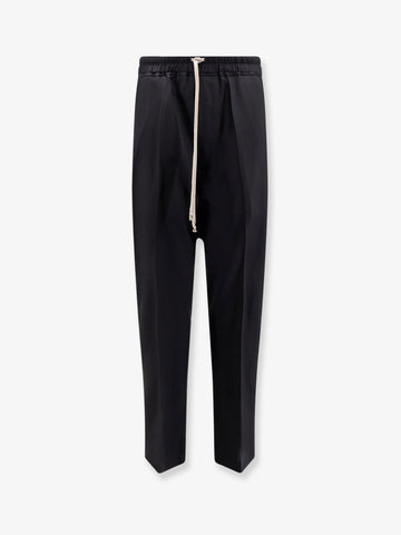 Drawstring Long certified virgin wool trousers