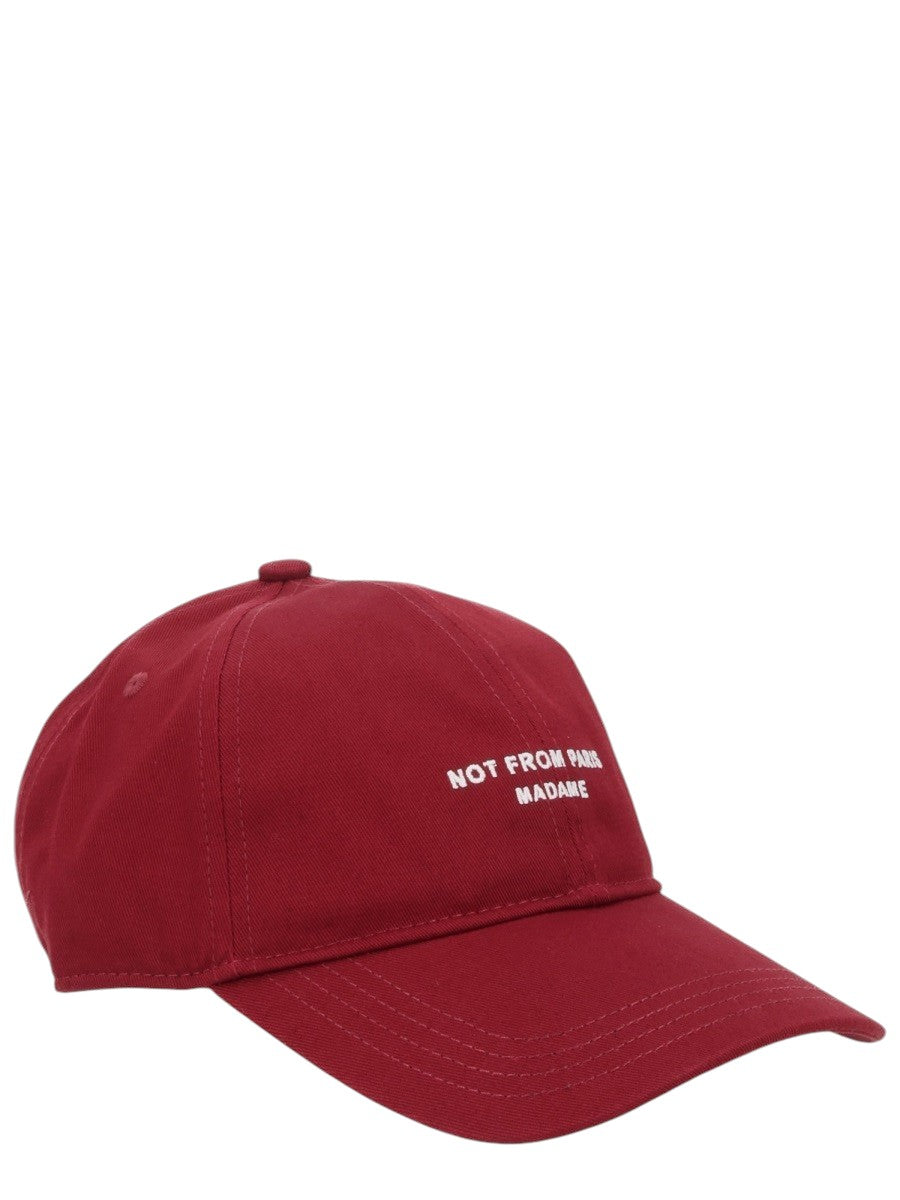DRÔLE DE MONSIEUR - Slogan Baseball Cap - Burgundy drole-de-monsieur-not-from-paris-madame-slogan-baseball-cap-burgundy-jpg