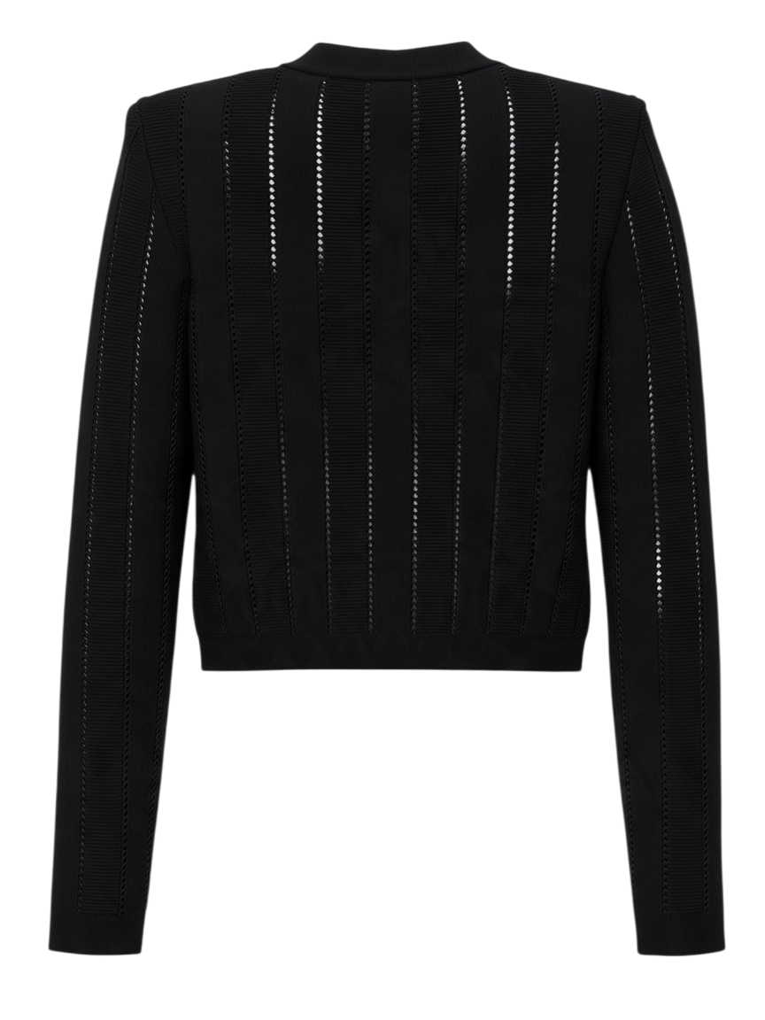 Balmain - Cropped Cardigan Black Black