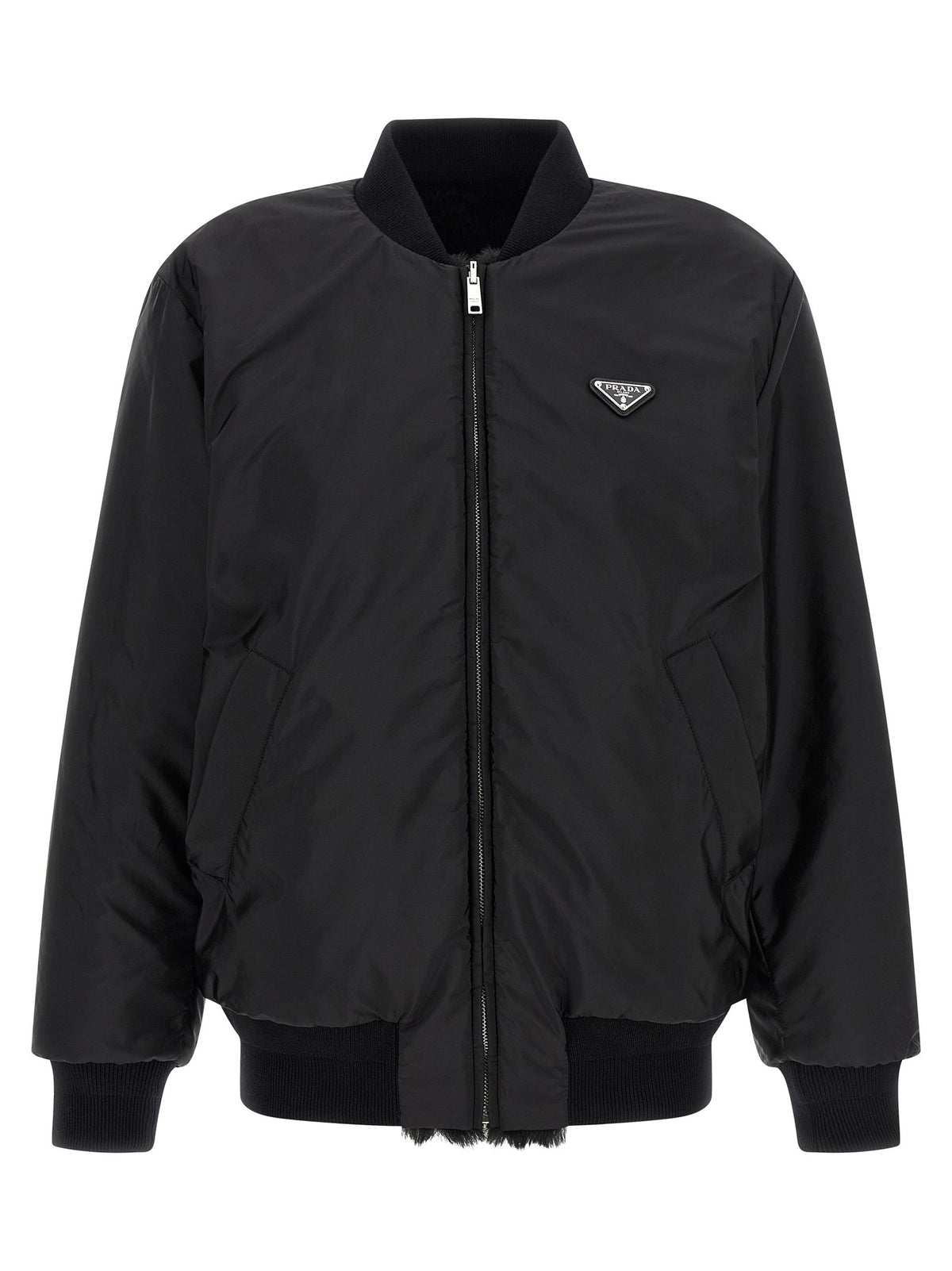 PRADA - Eco-fur and Re-Nylon reversible bomber jacket