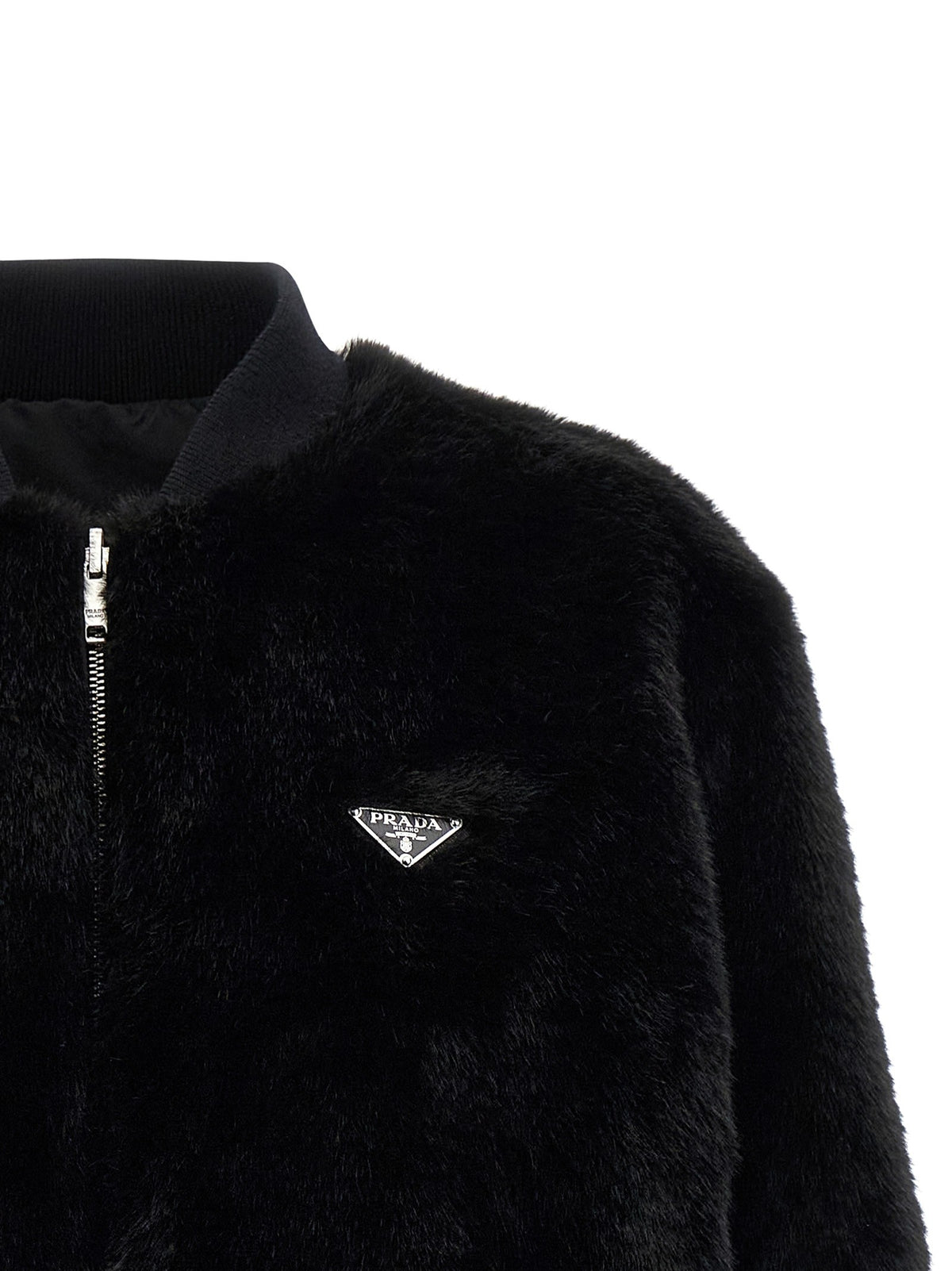 PRADA - Eco-fur and Re-Nylon reversible bomber jacket