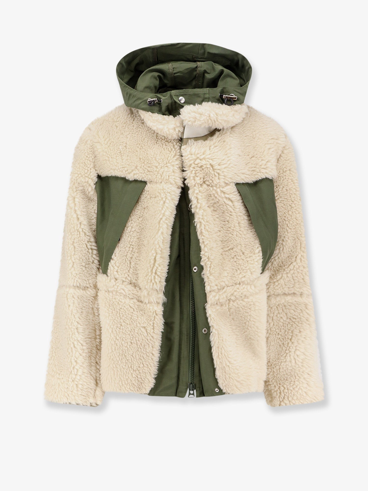 Eco shearling and nylon jacket