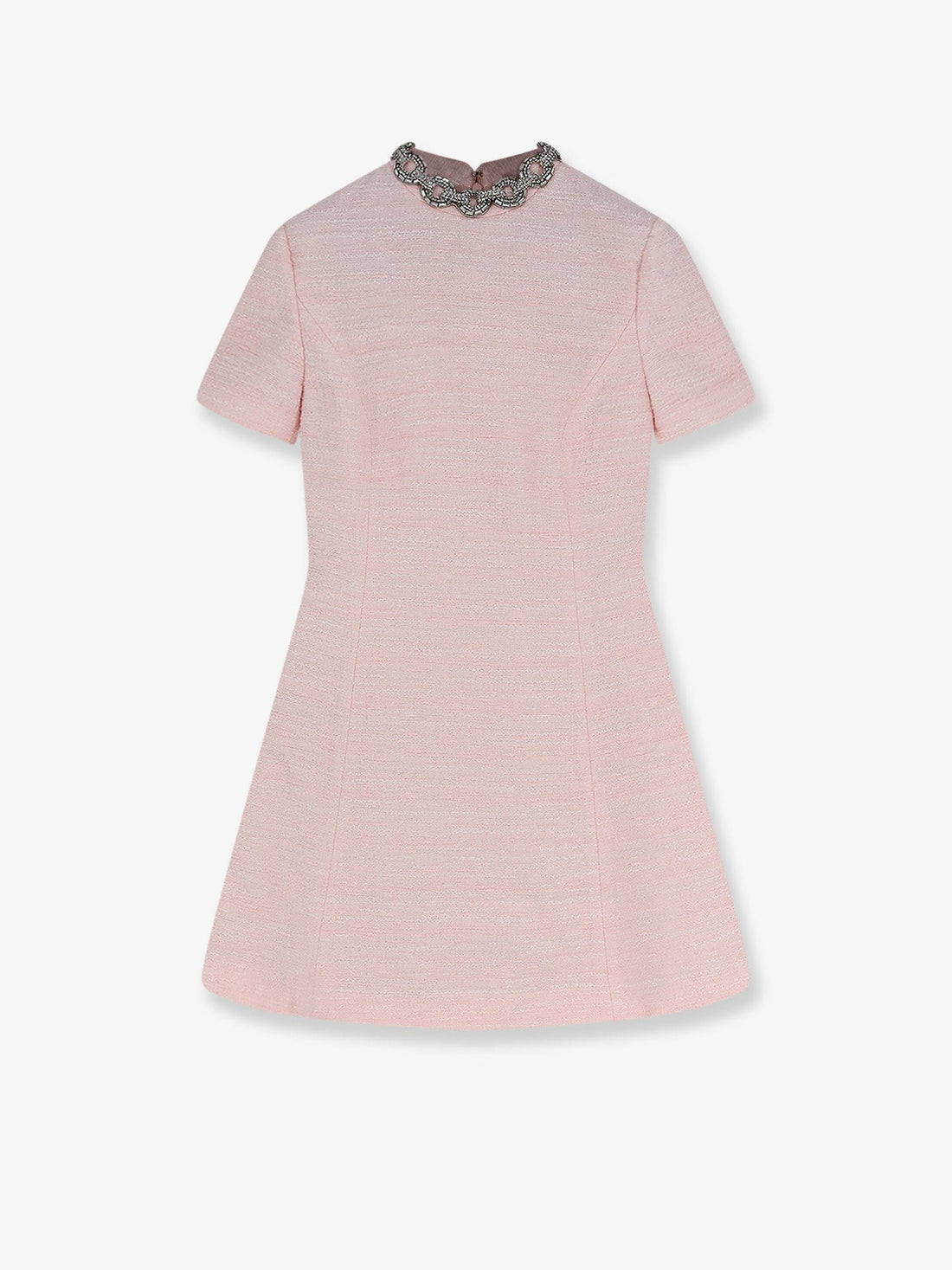 Valentino Embroidered Crinkle Cotton Tweed mini dress