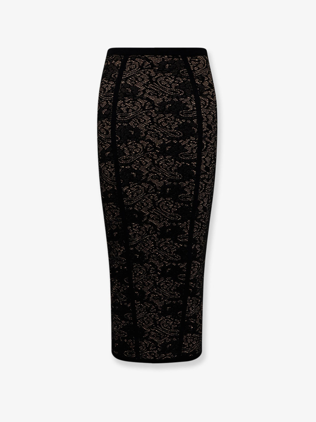 Elisabetta Franchi - Embroidered knitted skirt Nero
