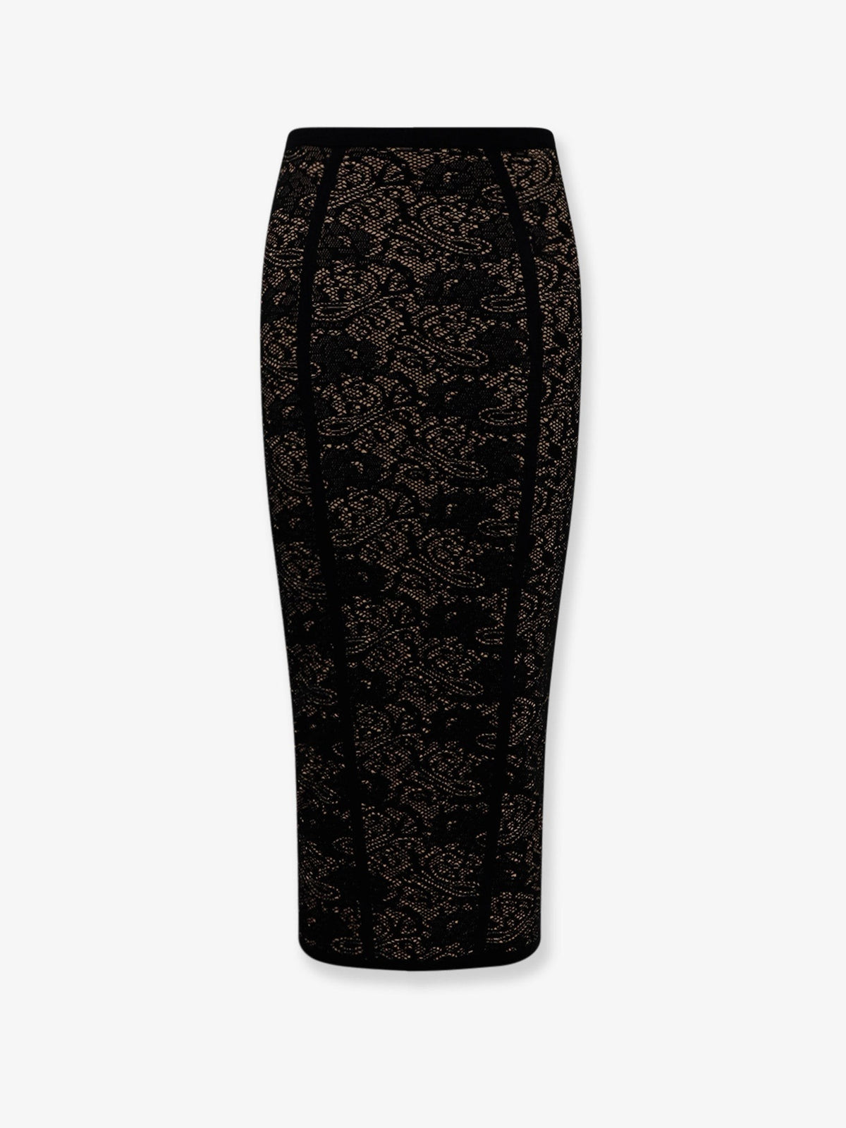 Elisabetta Franchi - Embroidered knitted skirt Nero