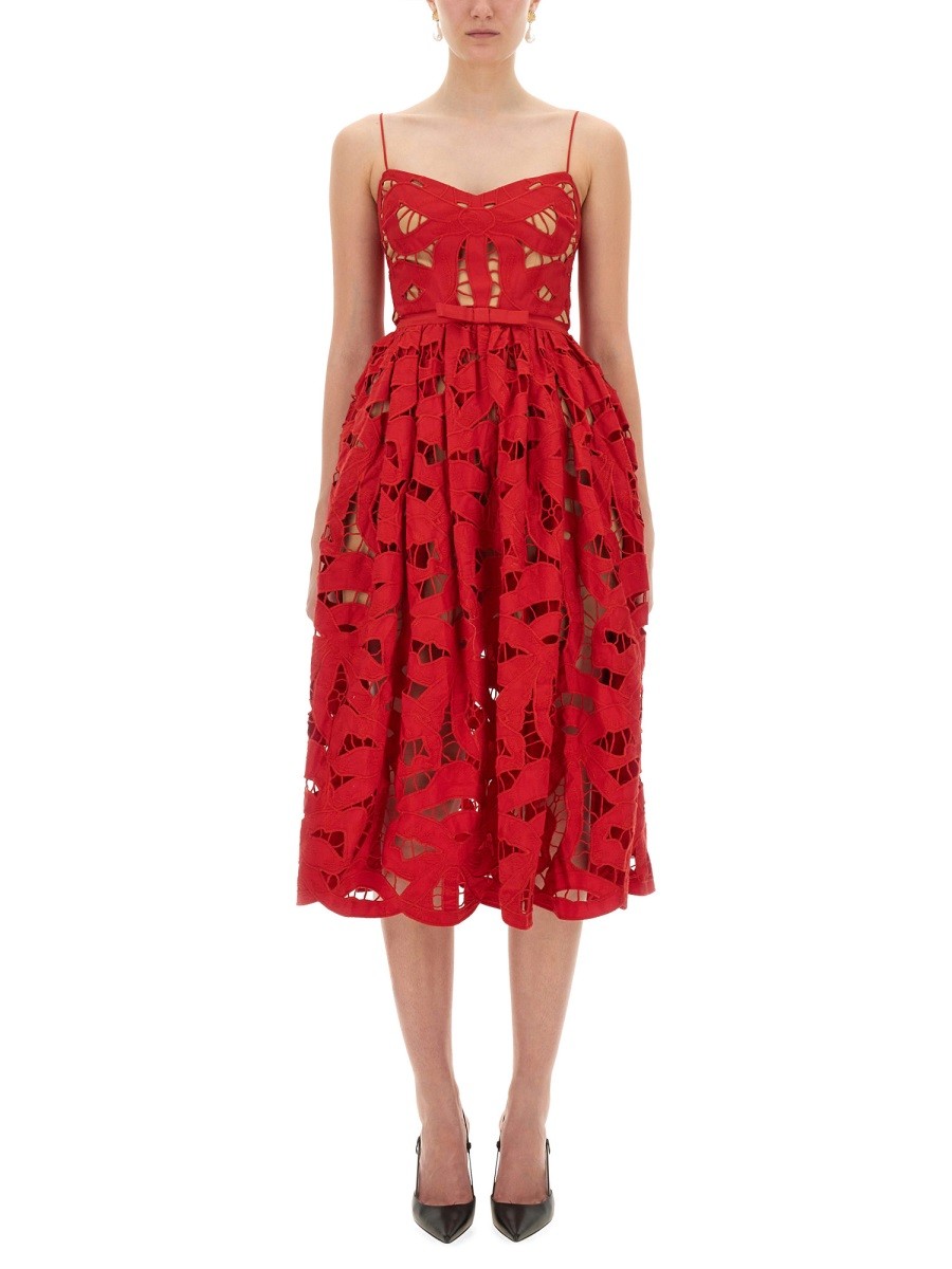 SELF-PORTRAIT - EMBROIDERED MIDI DRESS WITH BOW embroidered-midi-dress-with-bow_39699089-b1c0-4071-a52d-b10e85254aaa