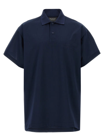Balenciaga - Embroidery polo shirt Blue