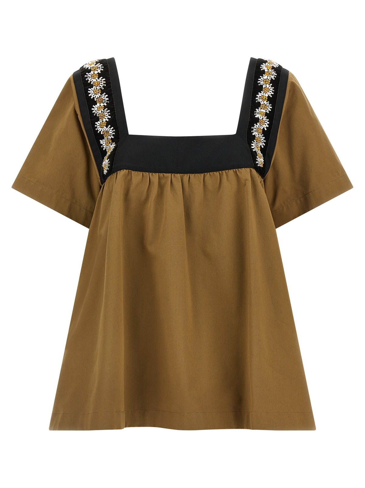 PRADA - Embroidery top beige