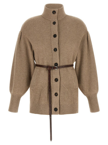 Brunello Cucinelli - English Half-ribbed Wool Cardigan beige