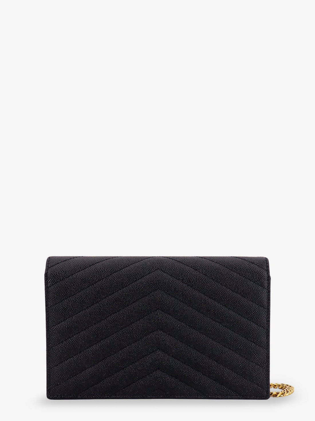 Envelope grain-de-poudre leather clutch bag with Cassandre chain