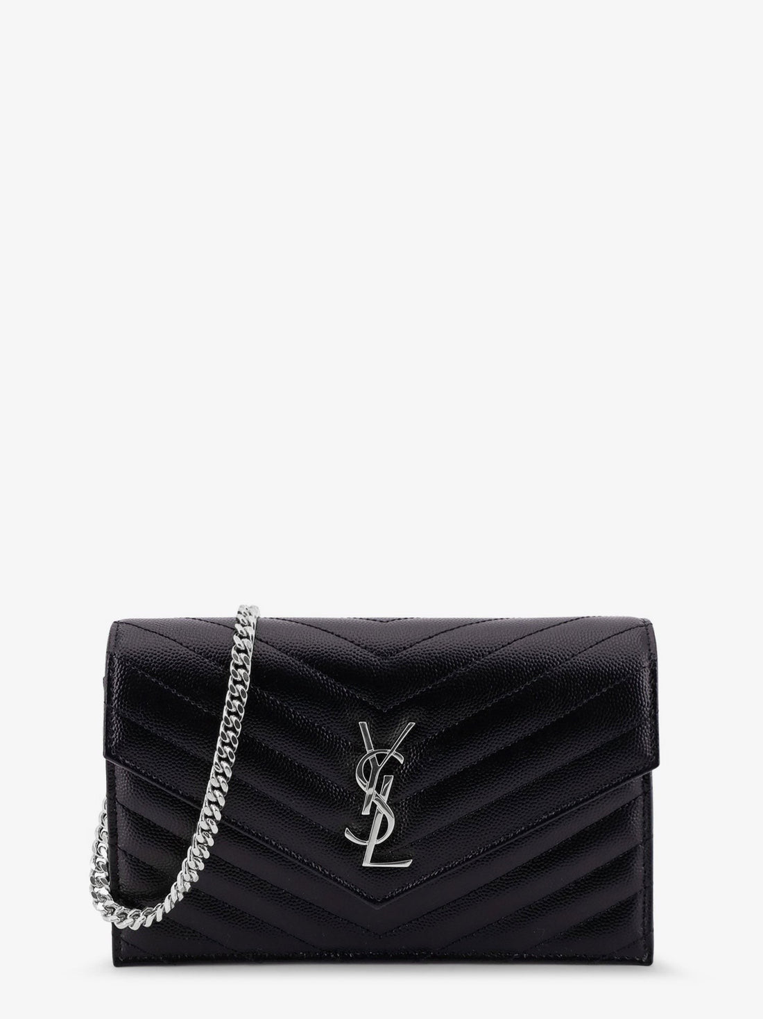 Saint Laurent - Envelope leather wallet crossbody bag with chain shoulder strap envelope-leather-wallet-crossbody-bag-with-chain-shoulder-strap