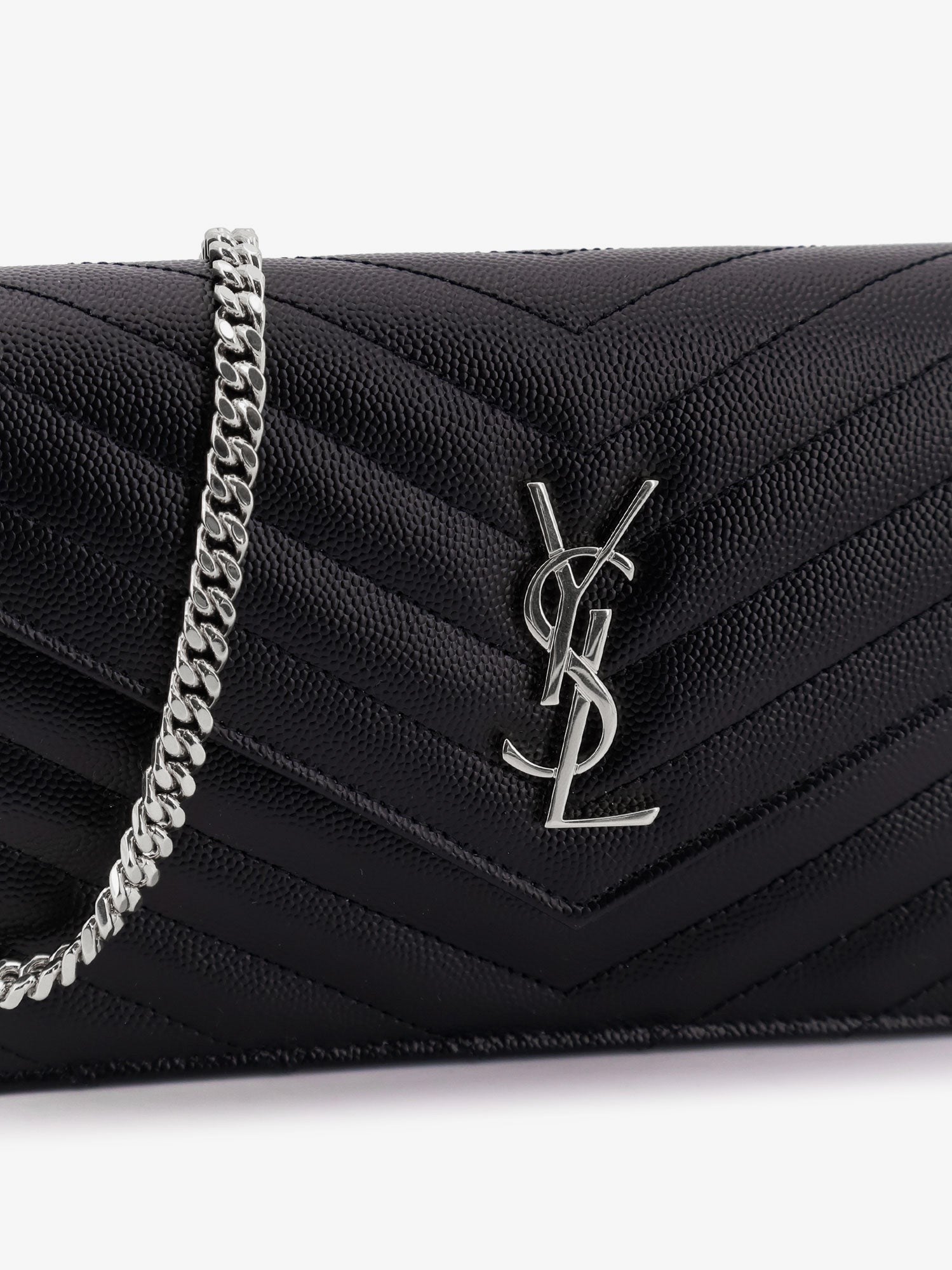 Saint Laurent Saint Laurent - Envelope leather wallet crossbody bag with chain shoulder strap