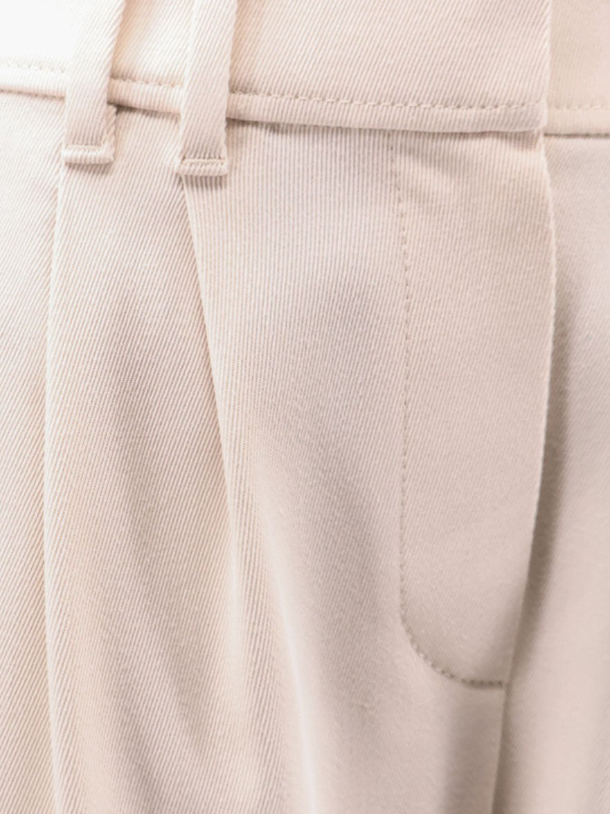 Equestrian stretch viscose and wool twill trousers with Monili