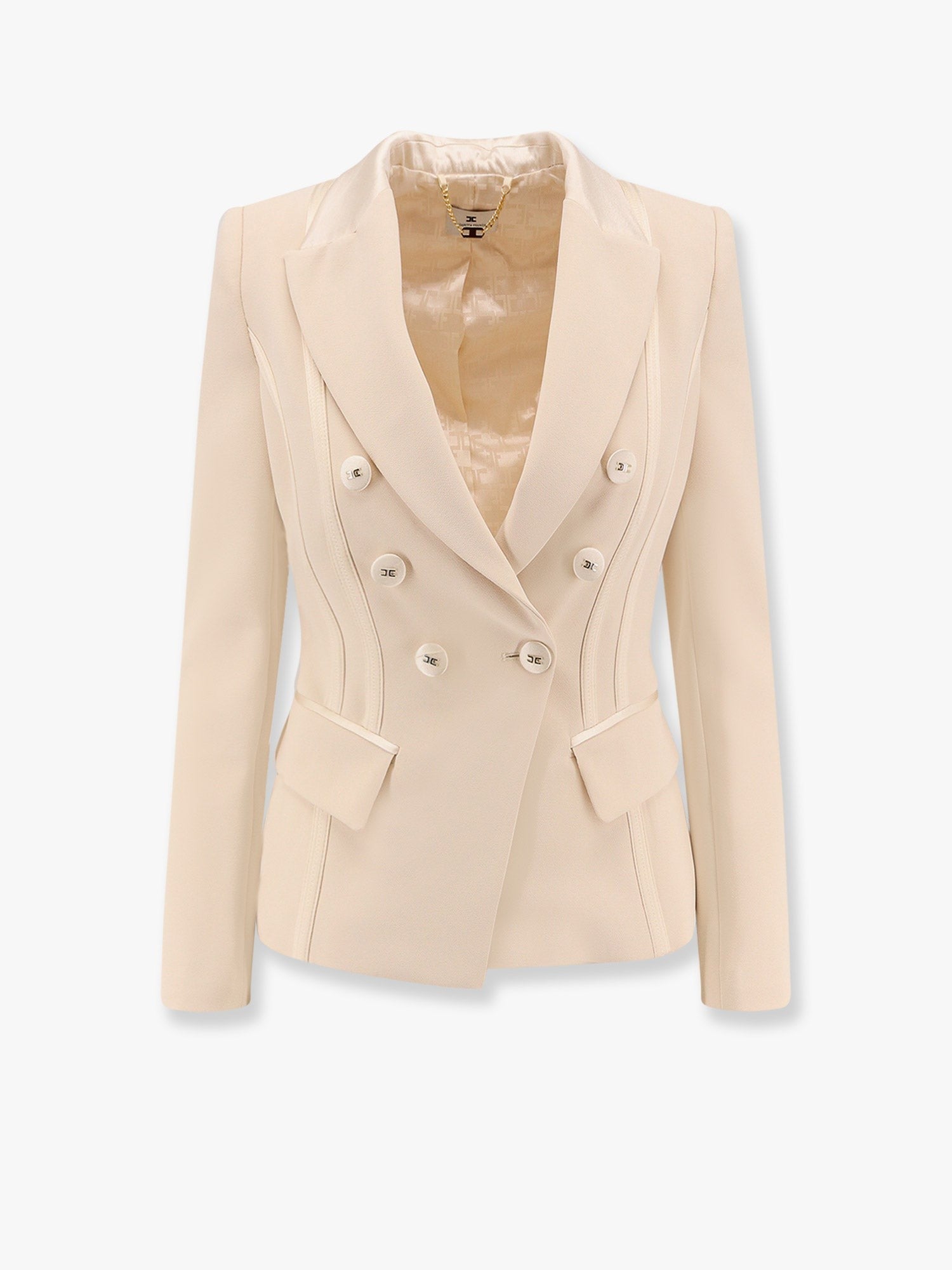 Essentials blazer with shoulder pads and covered buttons