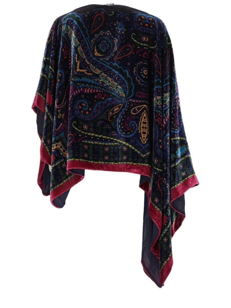 Etro - PONCHO ASIMMETRICO CON STAMPA PAISLEY etro-asymmetric-paisley-poncho-multicolor-back-view-jpg