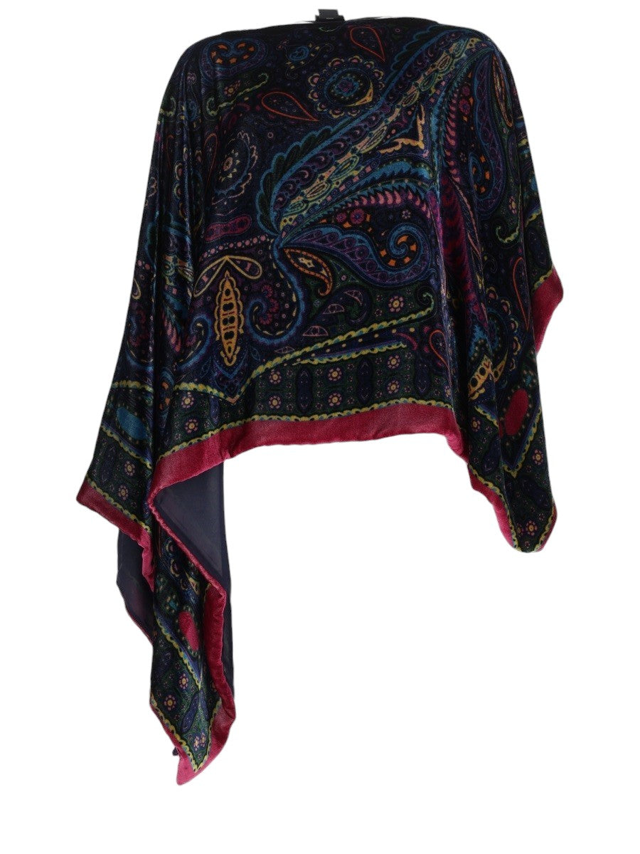 Etro - PONCHO ASIMMETRICO CON STAMPA PAISLEY etro-asymmetric-paisley-poncho-multicolor-front-view-jpg