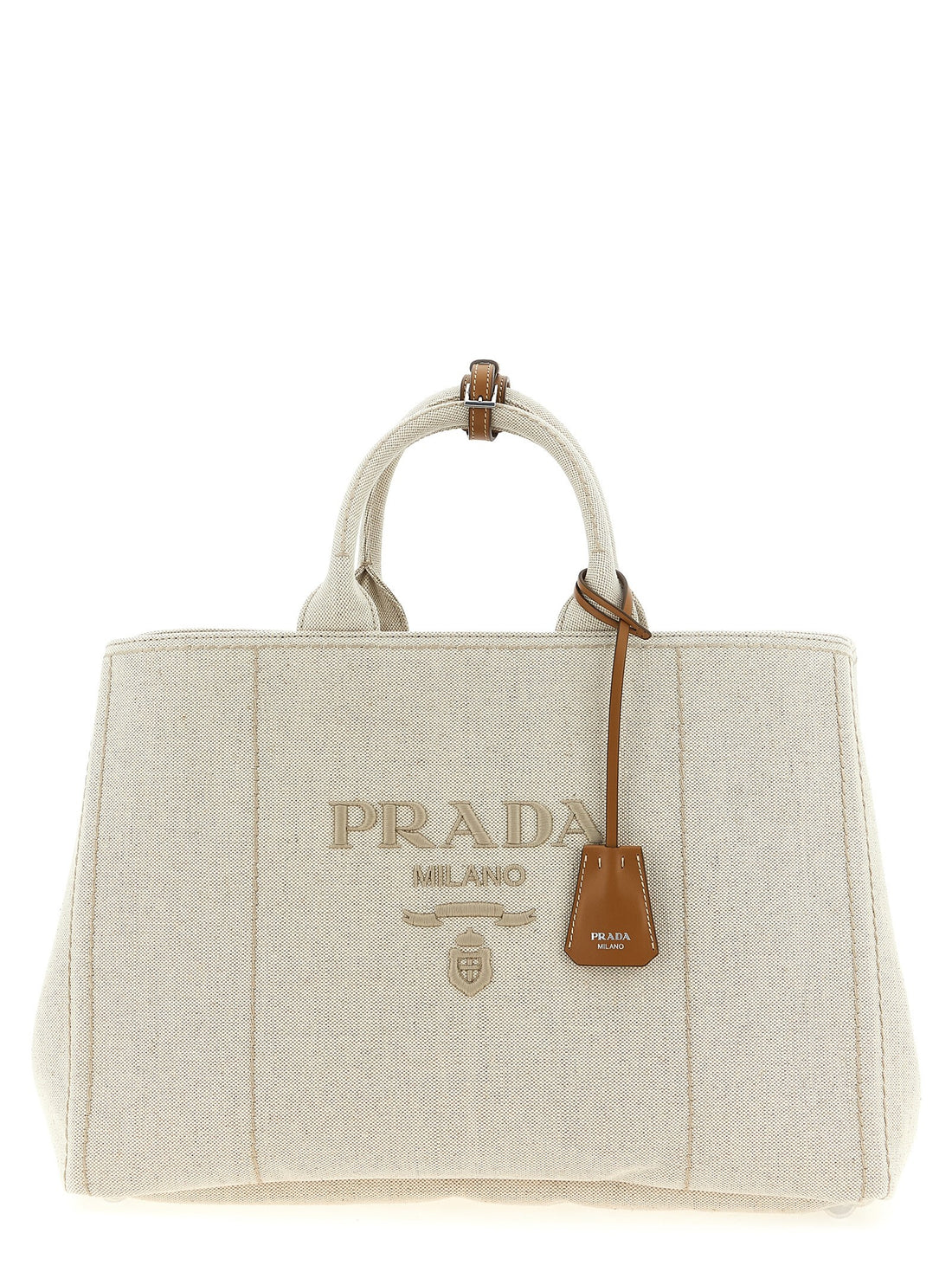 PRADA - Extra large 'Prada Jardinière' shopping bag beige U