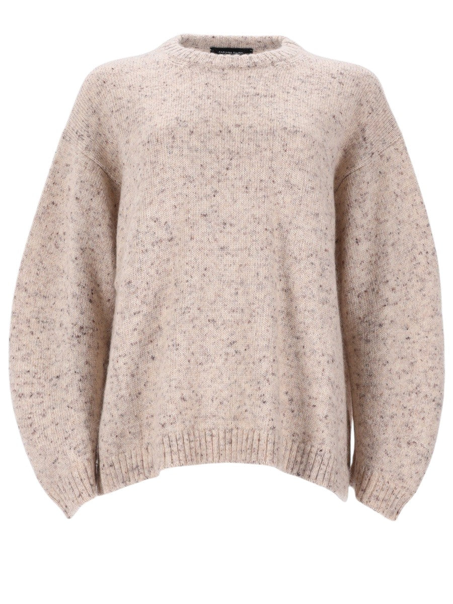 Fabiana Filippi - Lurex Donegal Knit Sweater - Beige fabiana-filippi-lurex-donegal-knit-sweater-beige-front-jpg