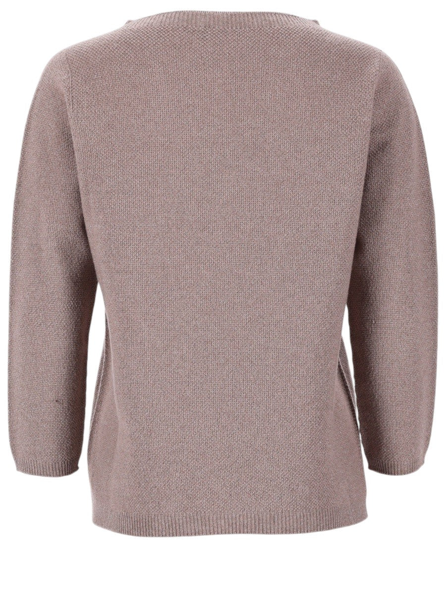 Fabiana Filippi - Platinum Lurex Knit Sweater - Beige fabiana-filippi-platinum-lurex-knit-sweater-taupe-front-jpg