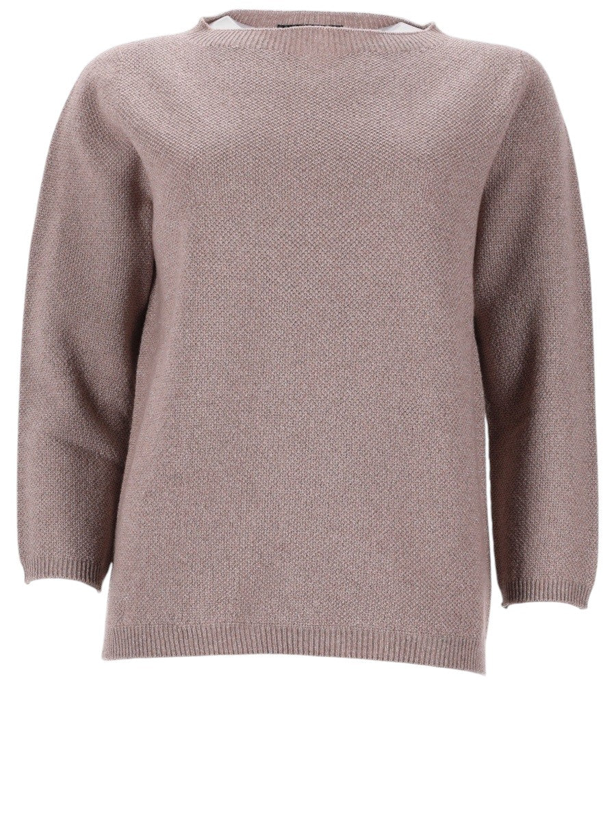 Fabiana Filippi - Platinum Lurex Knit Sweater - Beige fabiana-filippi-platinum-lurex-knit-sweater-taupe-front-jpg