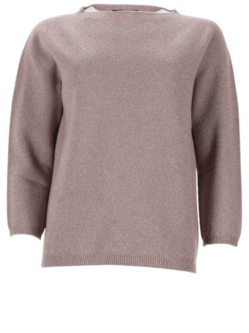 Fabiana Filippi - Platinum Lurex Knit Sweater - Beige fabiana-filippi-platinum-lurex-knit-sweater-taupe-front-jpg