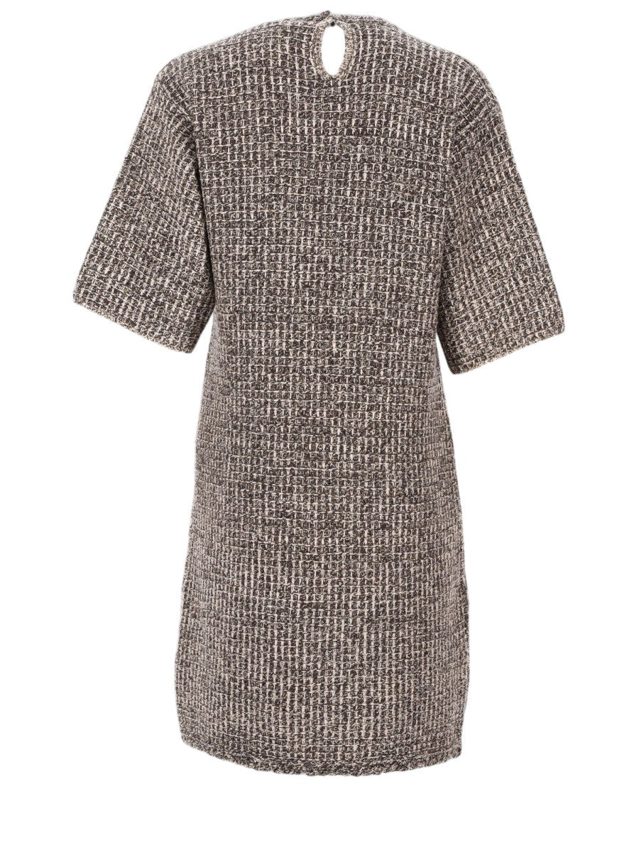 Fabiana Filippi - Tweed Midi Dress - Brown fabiana-filippi-tweed-midi-dress-brown-back-jpg