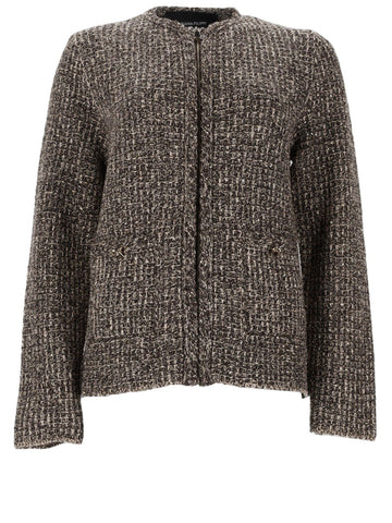 Fabiana Filippi - Tweed Zip-Up Jacket - Brown fabiana-filippi-tweed-zip-up-jacket-brown-front-jpg