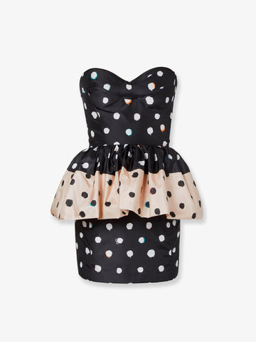 Fendi Falena Dots taffeta' bustier dress