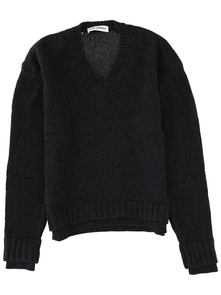 Our Legacy - "FALSE V-NECK" SWEATER false-v-neck-sweater_445ea5ea-aced-4256-878a-3495243d387f