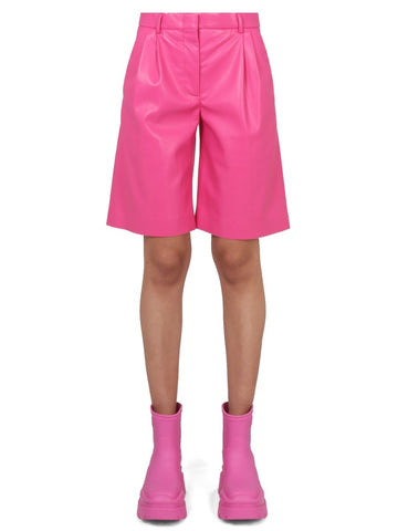 msgm msgm - FAUX LEATHER BERMUDA SHORTS