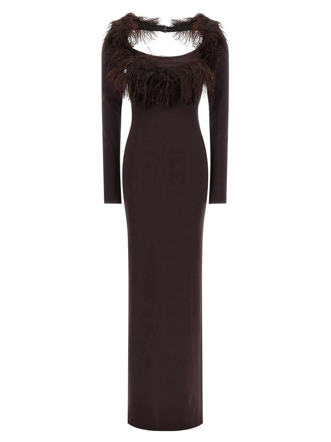 The Attico - Feather dress Brown 44 IT