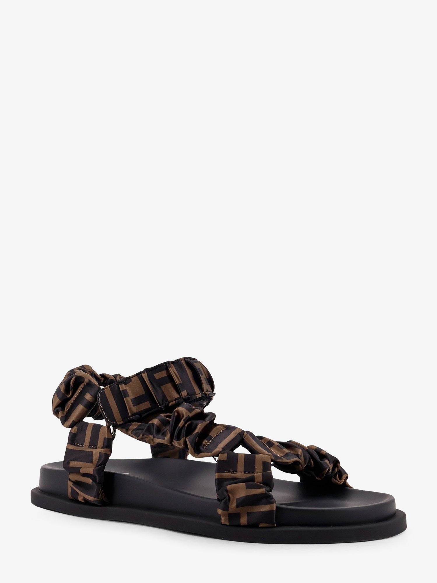 Feel elastic satin sandals with FF motif