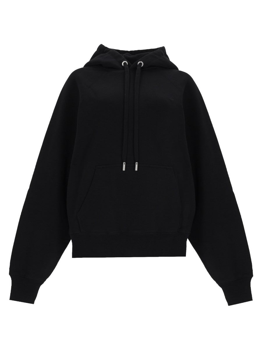 AMI PARIS - Ami de Coeur Black Logo Cotton Hoodie Black