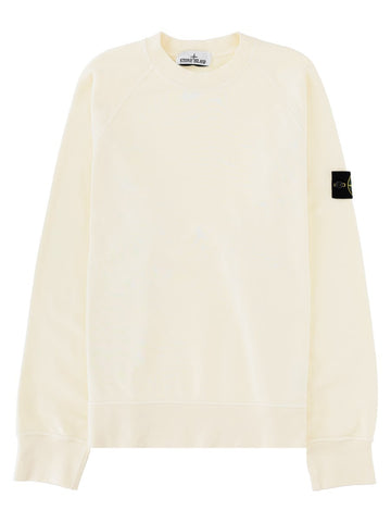 Stone Island - Cotton Sweatshirt with Logo Patch Ivory