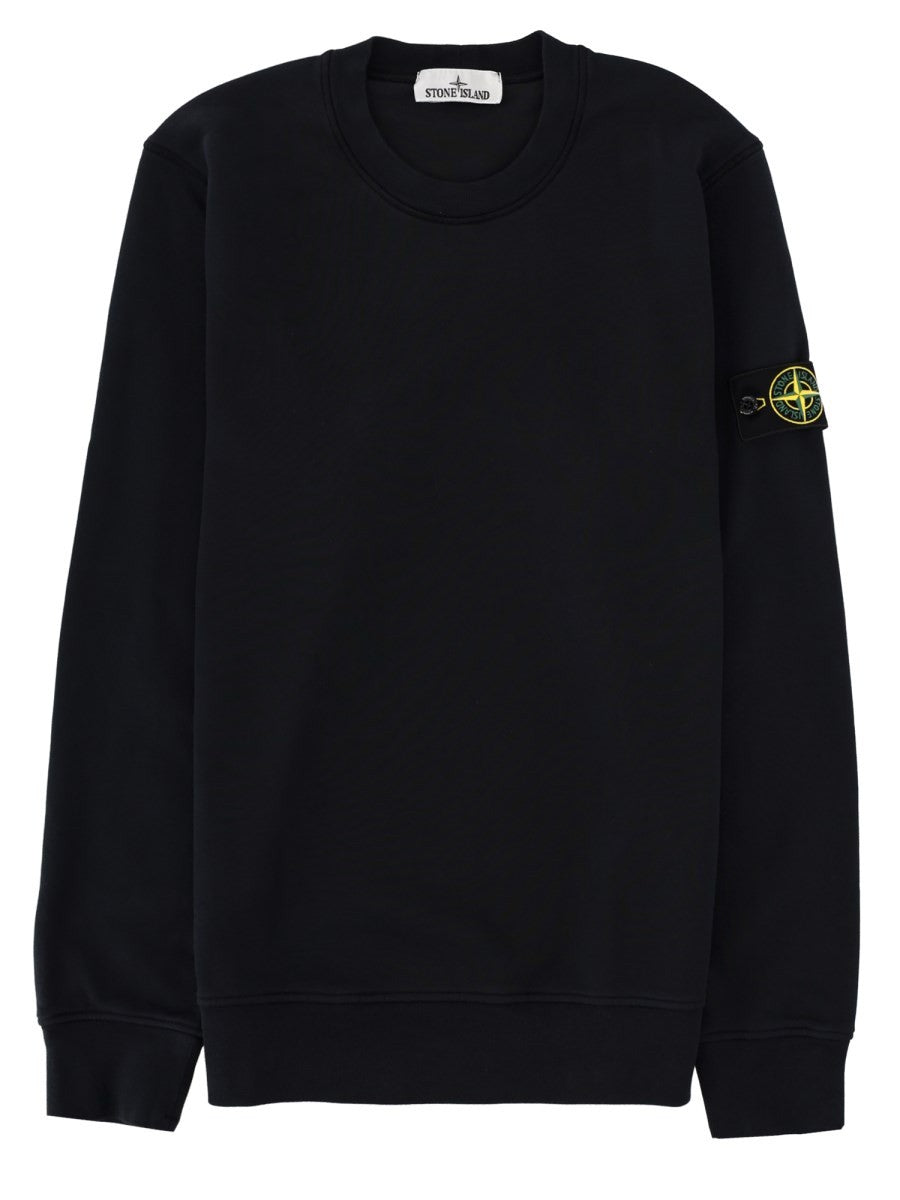 Stone Island - Cotton Sweatshirt with Patch Logo Blue