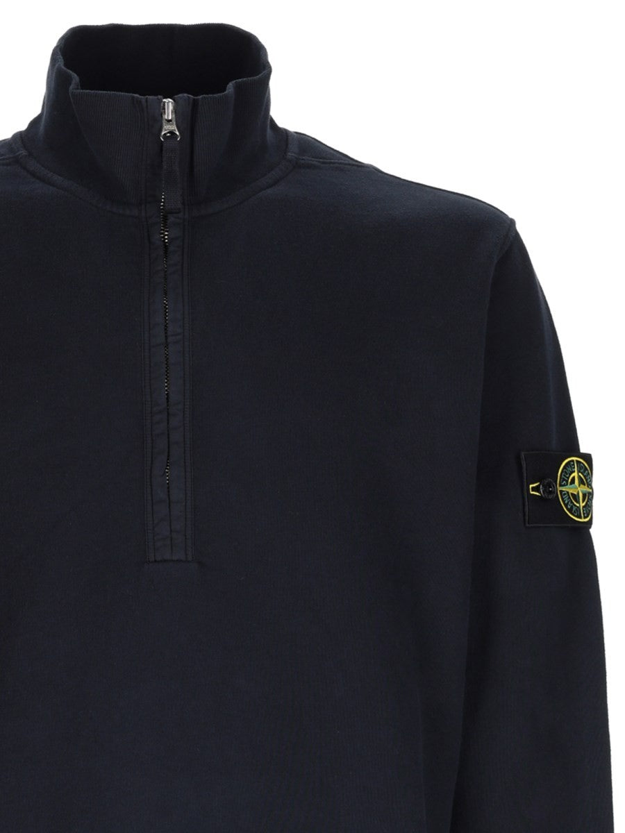 Stone Island - Half-Zip Cotton Fleece Sweatshirt