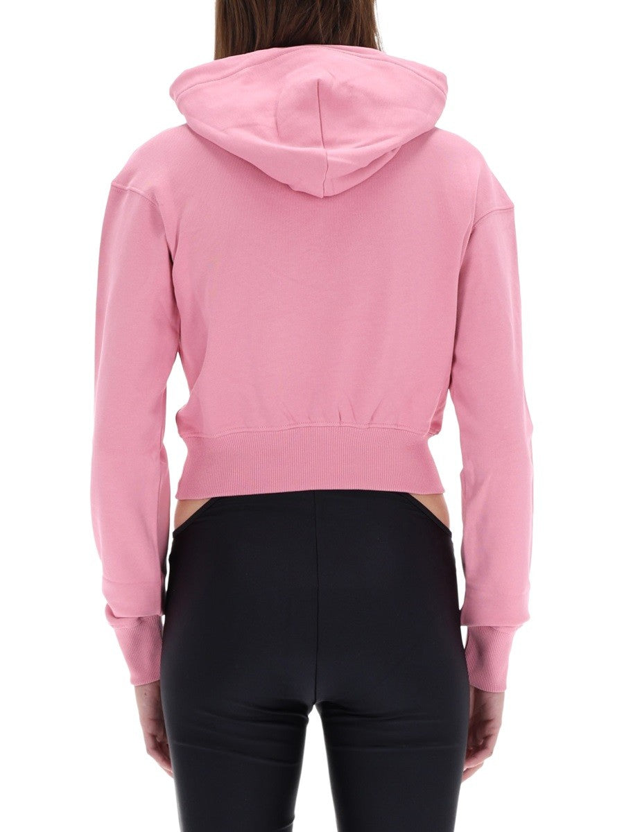 Versace Jeans Couture - FELPA CROPPED CON LOGO
